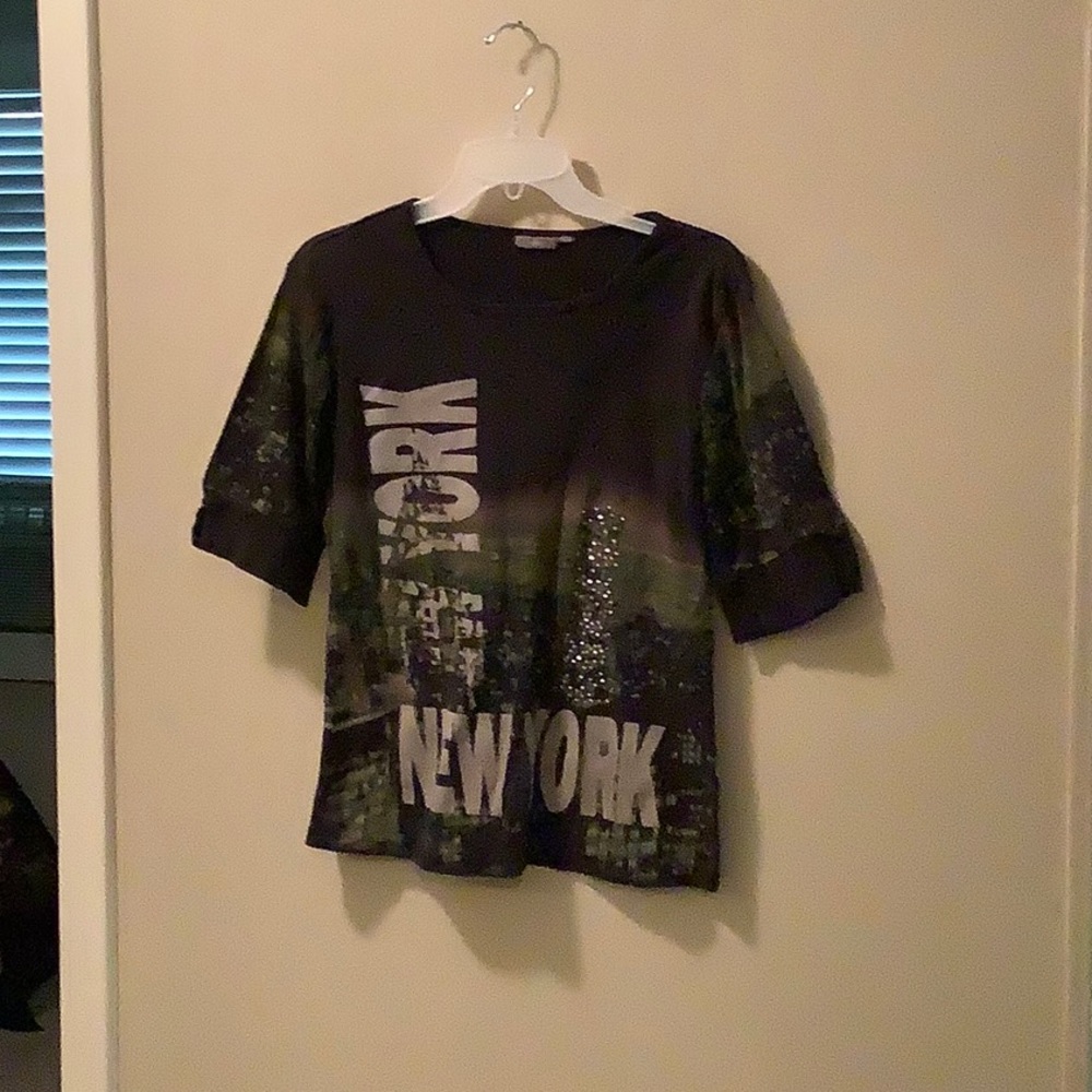 New York Beaded Apt 9 short Sleeve Tee Shirt